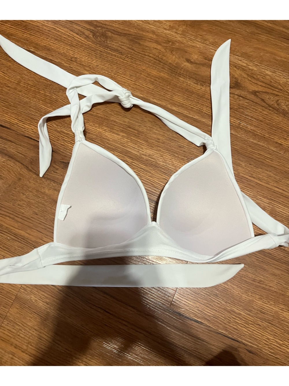 White Twist Halter Bikini Top - Picture 2 of 2